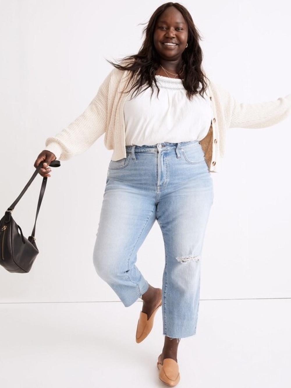 Madewell The Plus Curvy Perfect Vintage Jean in Coney Wash: Destroyed Edition